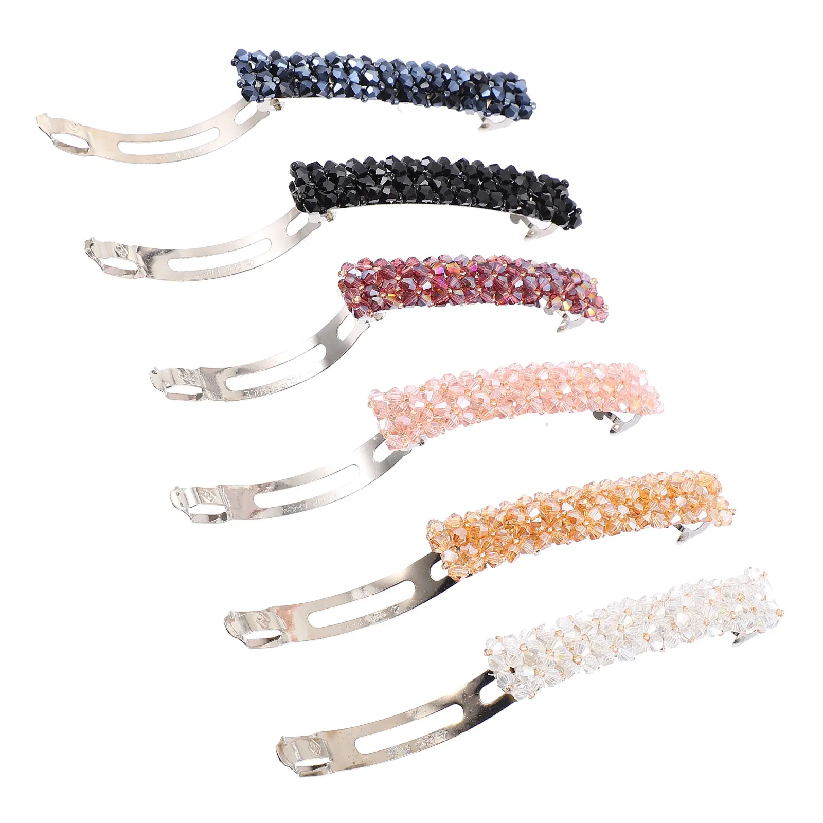 

6pcs Crystal Hairpins Pretty Spring Clips Bride Girls Accessories Non Slip Ergonomic Design Suitable Most Head Shapes Hair Blow