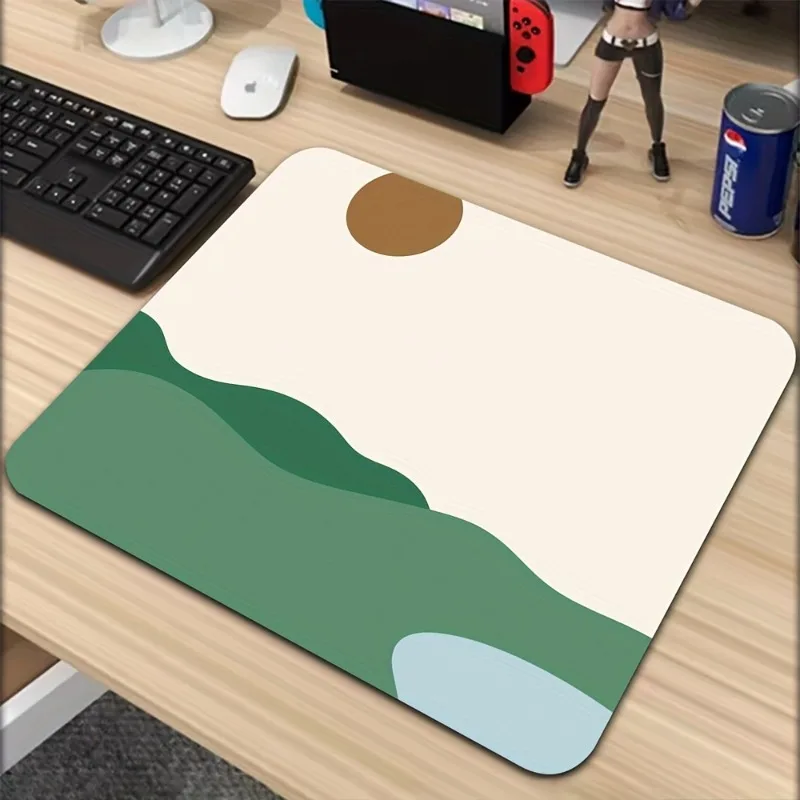 

Illustration small mouse pad anti-slip rubber suitable for wireless mouse and keyboard, computer accessories, office games