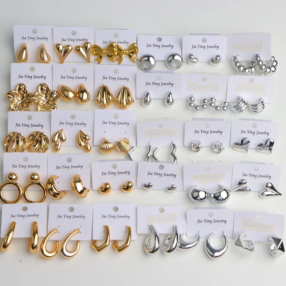10Pairs/Lot Fashion Classic Vintage New Design Irregular Geometric Earrings For Women Mix Style Accessories Party Jewelry Gifts