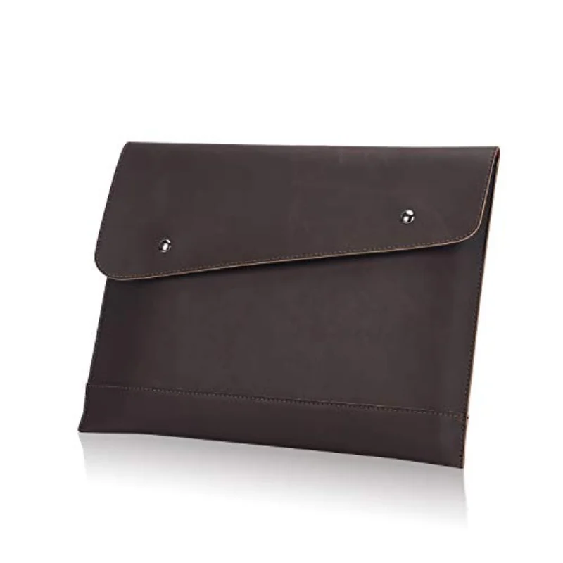 

Envelope A4 Documents Folder Case,Convenient Business & Conference File Crazy Horse Pu Leather Clutch Bag for Women and Men