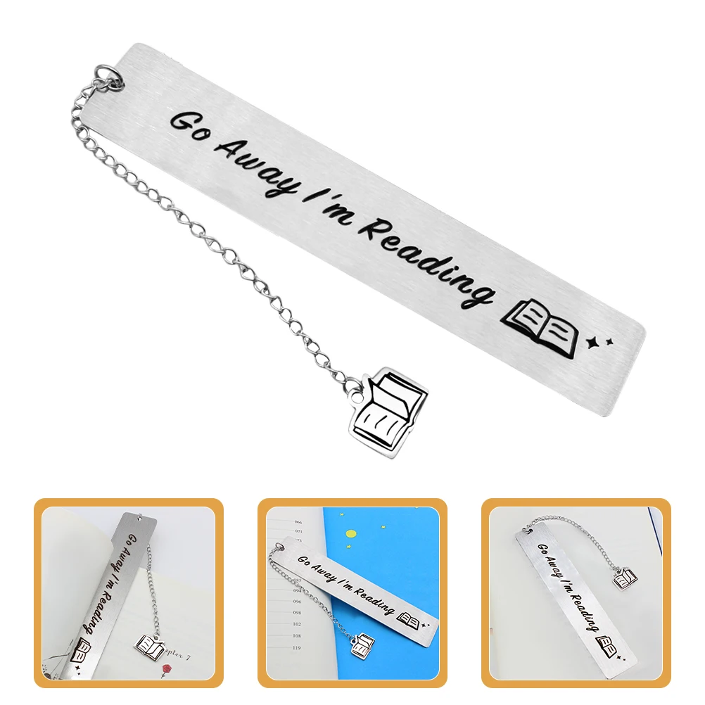 Stainless Steel Bookmark Go I'm Reading Portable Versatile Funny Metal Bookmarks Reading Companion Gift