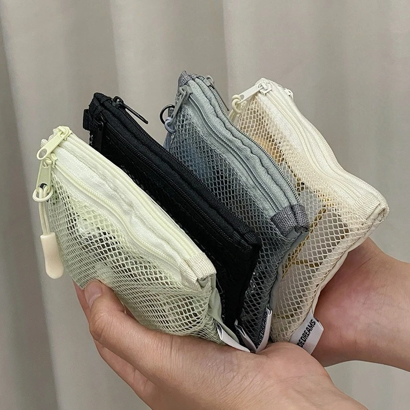 Travel Makeup Storage Bag, Portable Coin Purse, Lipstick Makeup Bag, Mini Bag, Mesh Bag, Double-layer Zipper Slot Coin Pouch