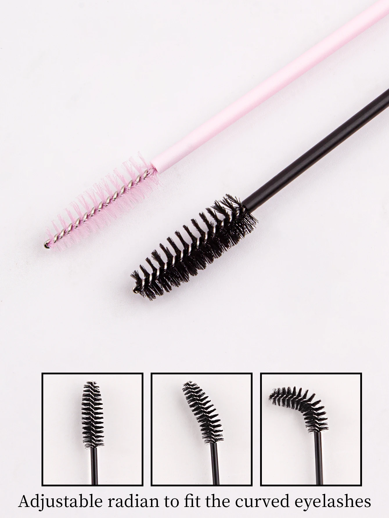 Double headed eyelash brush makeup brush eyebrow comb spiral brush eyebrow brush eyelash comb beauty tool can be bent