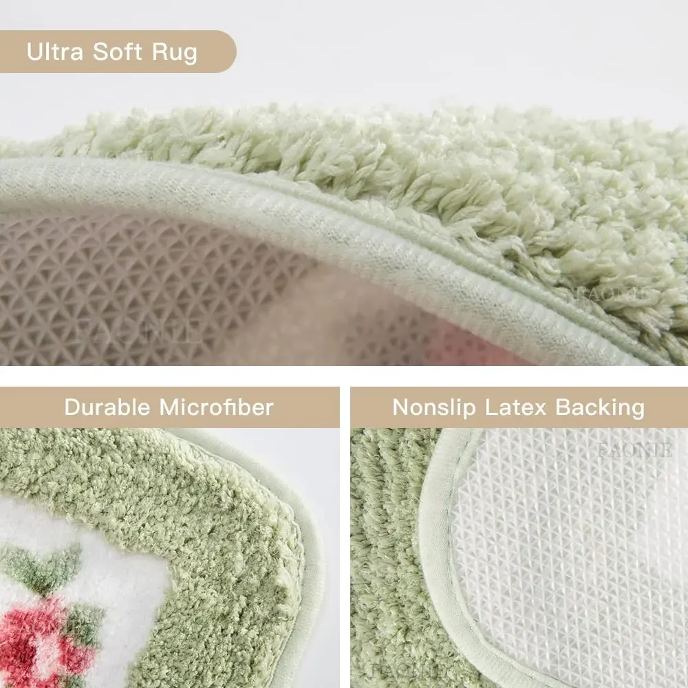 40x60cm Flower Non-Slip Embroidered Doormat Cheap Mat Bathroom Shower Rug Bedroom Living Room Carpet