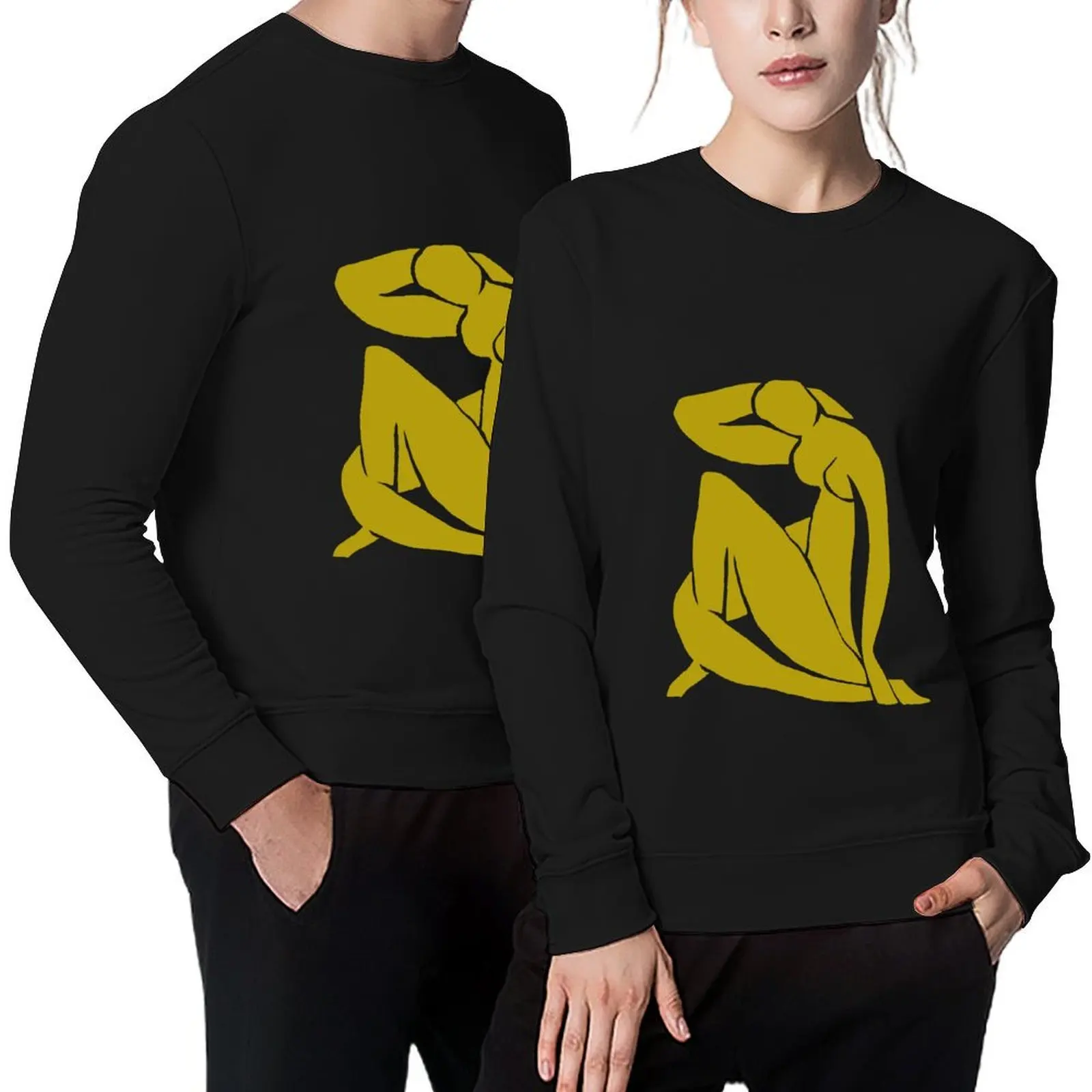 

Matisse Cut Out Figure #2 Mustard Yellow Pullover men's winter sweater mens clothing men's clothes men clothing sweatshirt