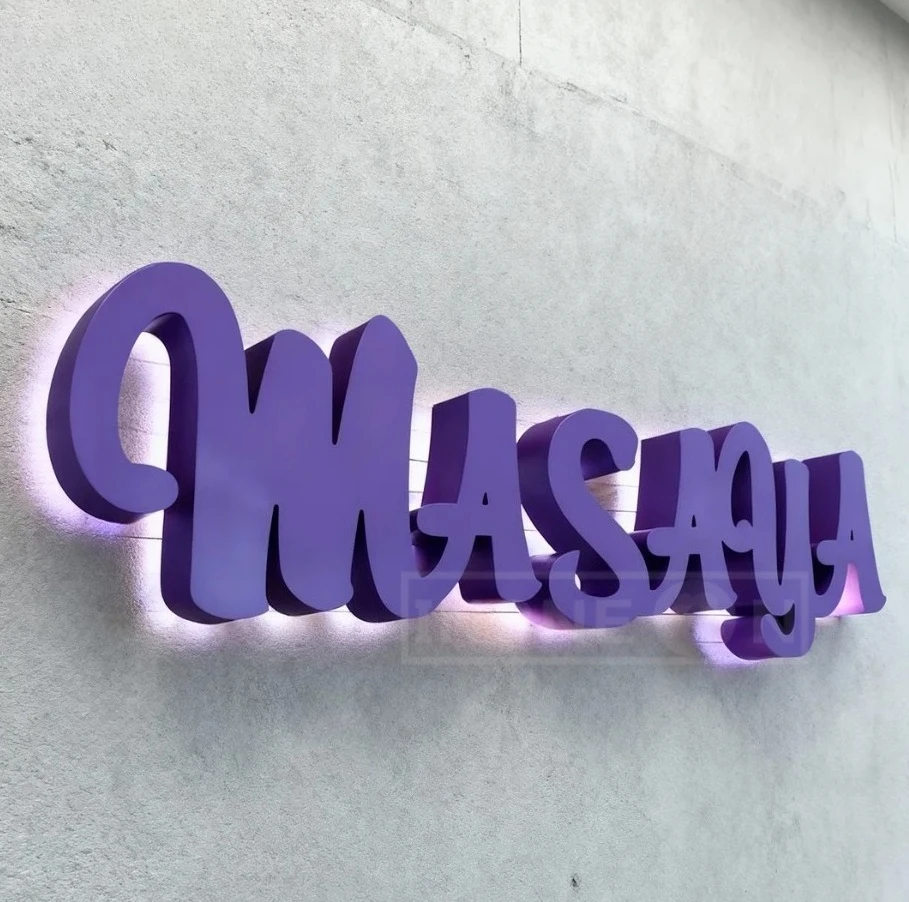 علامة LED ثلاثية الأبعاد قناة مخصصة رسالة شعار واجهة المتجر في الهواء الطلق عنونة لافتات اللوبي مكتب الإعلان النيون بار صالون حلاقة #4