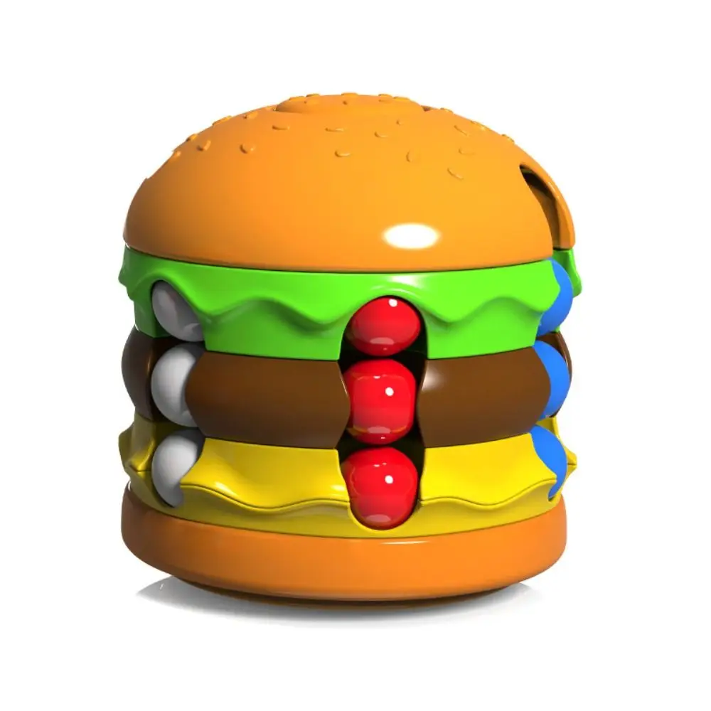 Creative Burger Magic Bean Cube Rotation French Fries Fidget Spinner Brain Teaser Flip Bead Puzzles Game Kids Teens