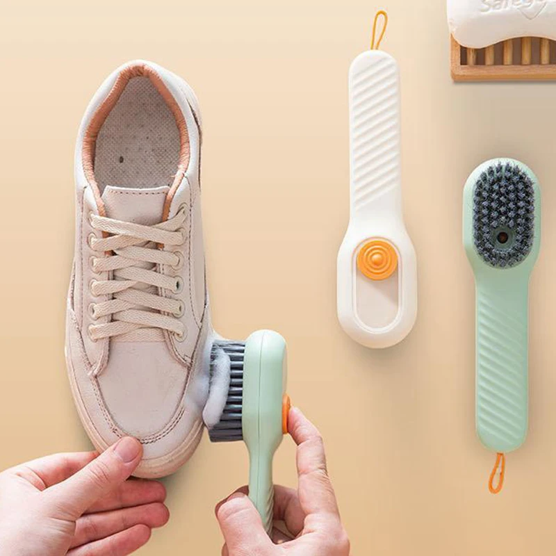 Multifunctional Liquid Shoe Brush, Liquid Adding Soft Furs Cleaning Brush, Multifunctional Shoe Brush With Liquid Box, Long Hand