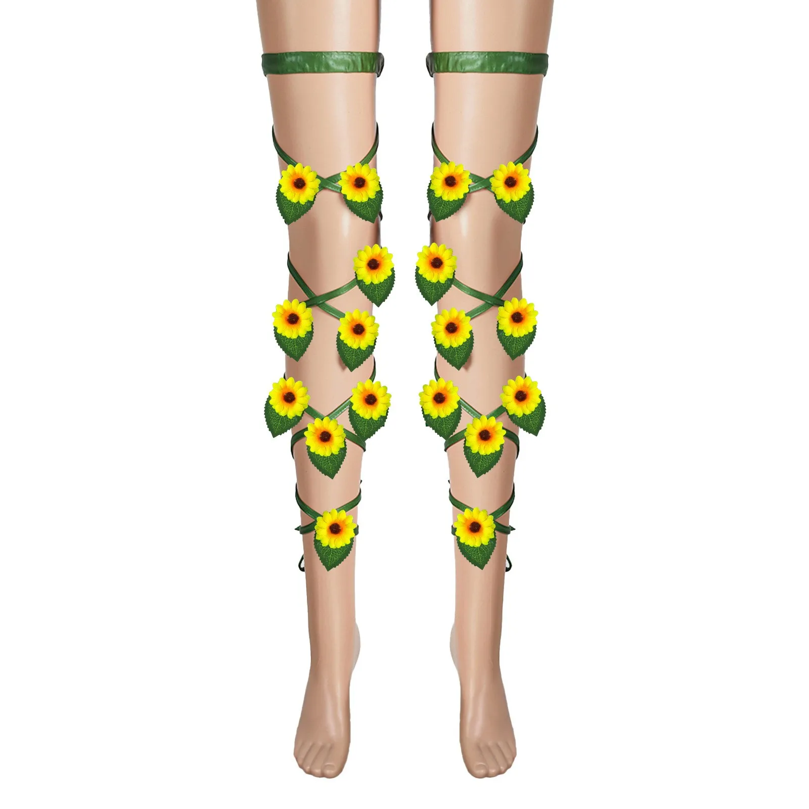 

Stocking Woman For Cosplay Festive Leggings Flower Women Socks Stockings Decorated Chain Leg Ring High Sock Chaussette Haute