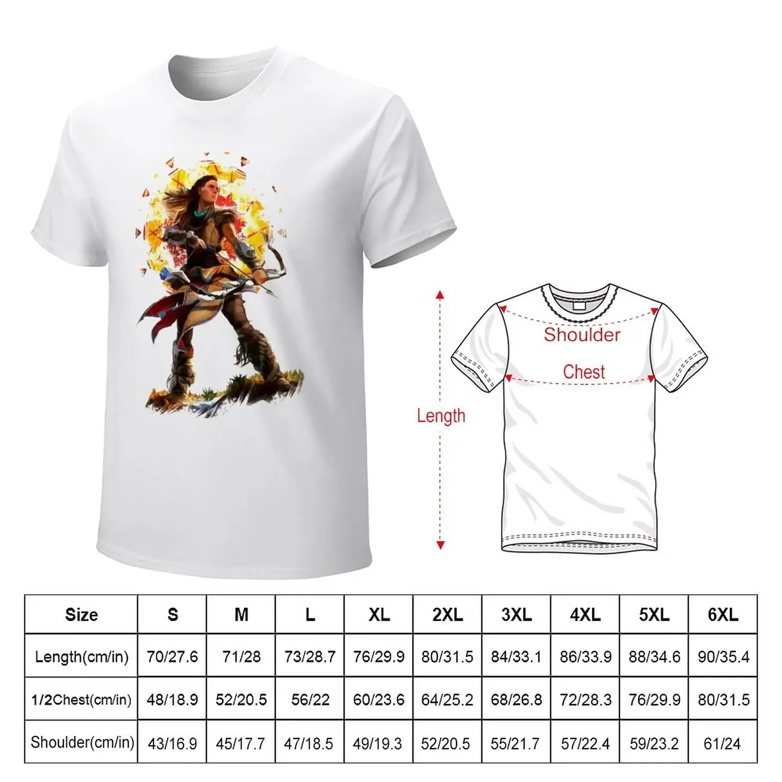 Brave wwoman Fron Horizon T-Shirt vintage kawaii clothes Short sleeve tee plain t shirts men