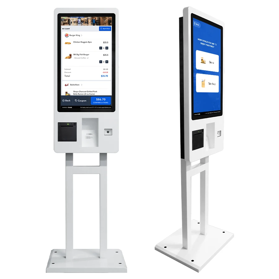 21.5 - 32 Inch Touch Screen Fast Food Self Service Ordering Kiosk Self Checkout Kiosk