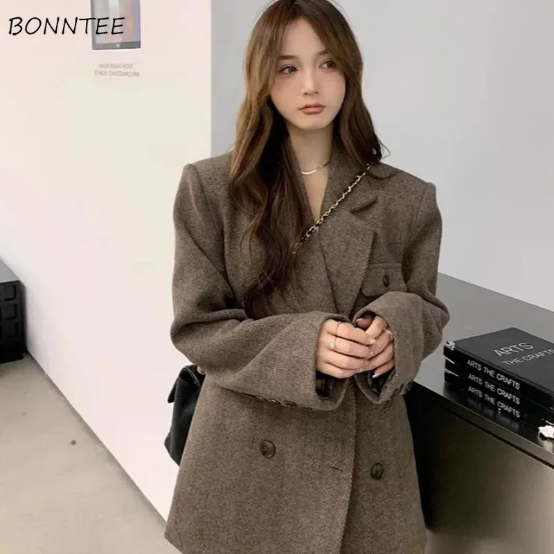 

Блейзеры женские с длинным рукавом свободные с зубцами модные корейские стильные осенне-зимние пальто офисные крутые универсальные для девочек для покупок новые