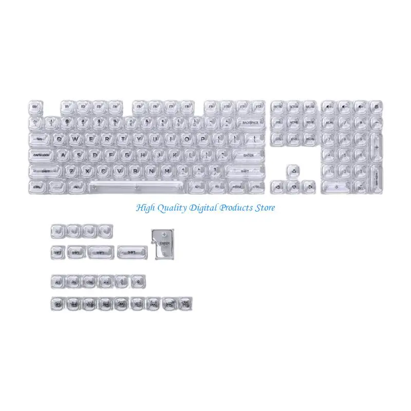 U2JE 132 Keys Keycap Set for Mechanical Keyboard Boards in Daily Use, Clear HOA Profile and Front Printed Characters Included