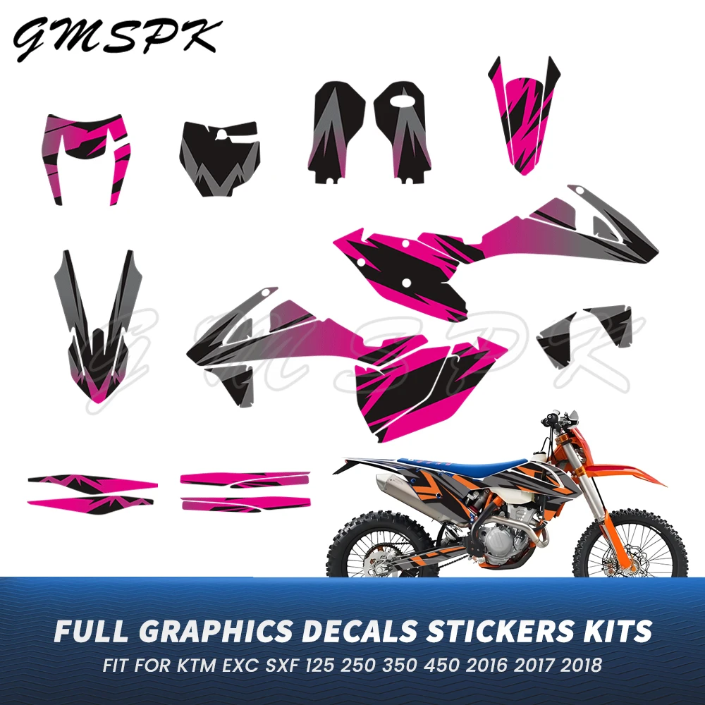 Graphics Decals Kits Fit for 125 250 350 450 500 SX SXF XC XCF 2016-2018 EXC EXCF XCW XCFW 2017 2018 2019 Dirt Bike Stickers