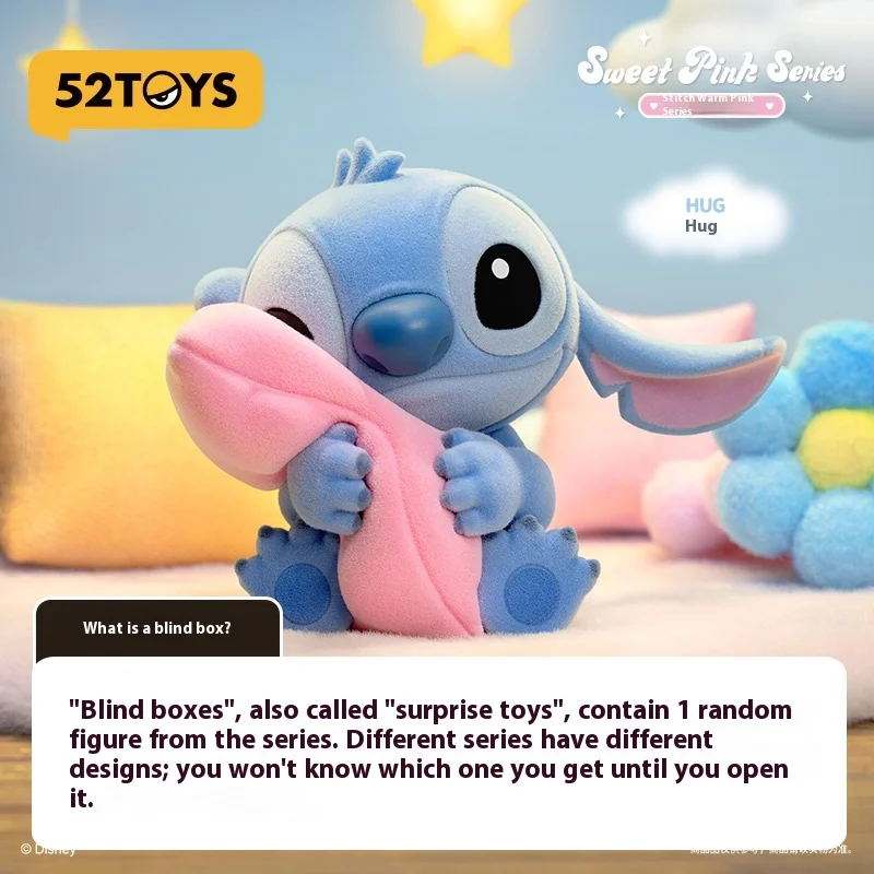 

Authentic 52TOYS Disney Stitch Warm Pink Blind Box Figurine Collectible Toy Display Gift Idea For Fans And Collectors