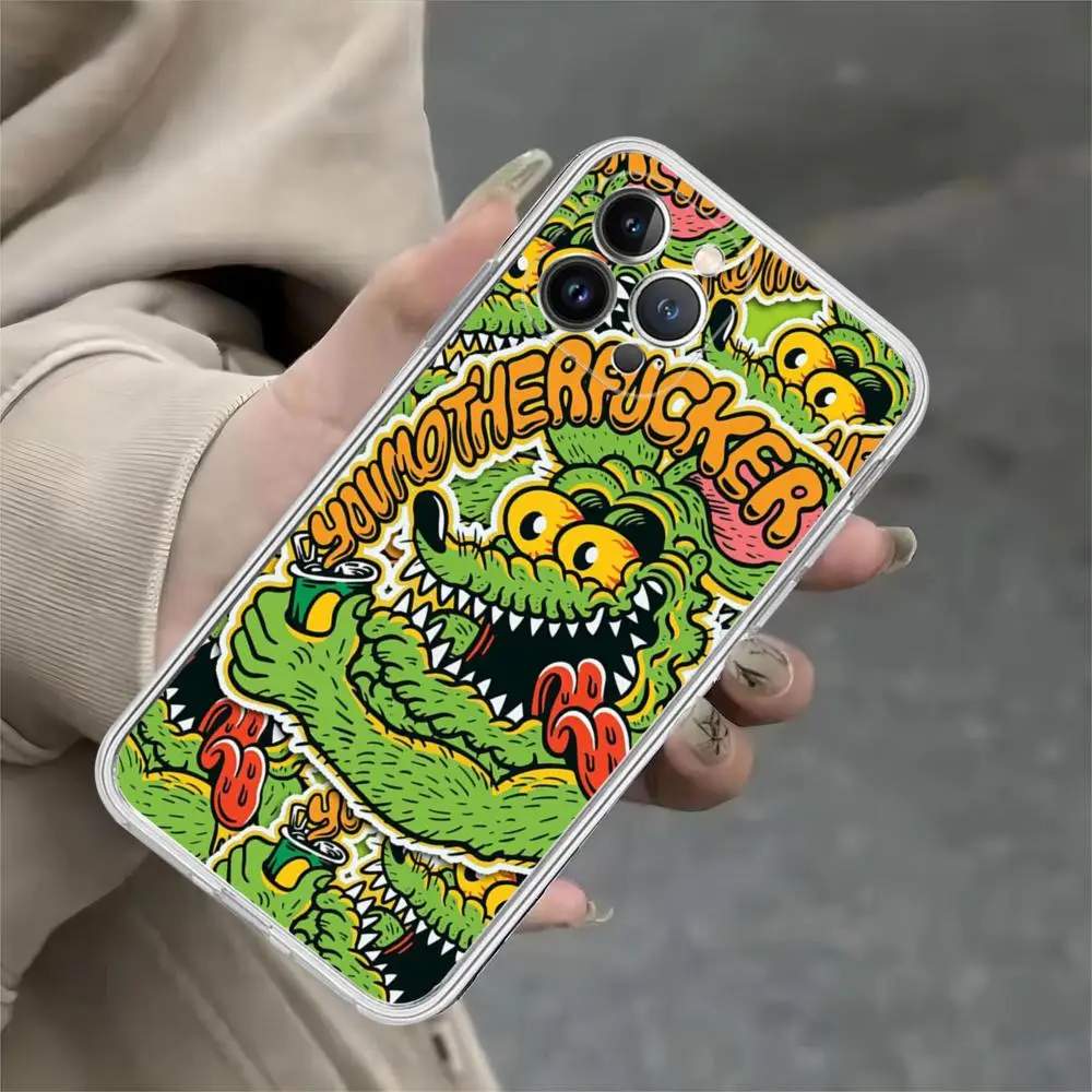 Funny Rat Fink Printed Phone Case For iPhone 15 14 11 12 13 Mini Pro XS Max Cover 6 7 8 Plus X XR SE 2020 Funda Shell