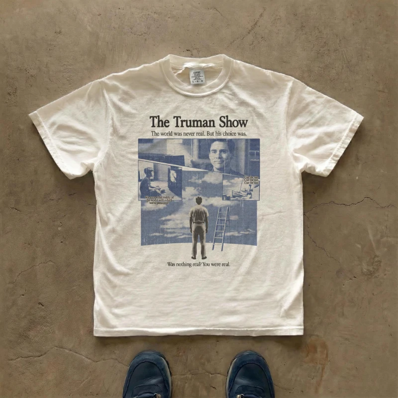 The Truman Show T-Shirt, Filmplakat-Grafik-T-Shirt, Vintage Y2K-T-Shirt, Grafik-T-Shirt, Herren-T-Shirts für den Sommer, Unisex – Detail 6