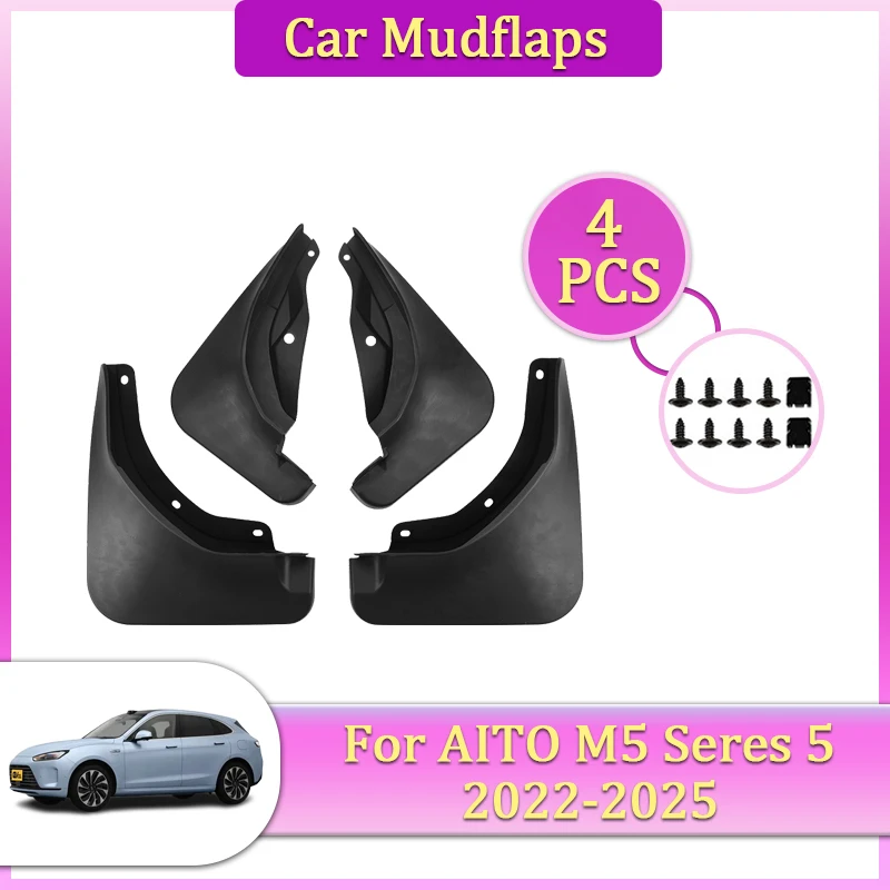 

Автомобильные брызговики, детали для AITO M5 Seres 5, аксессуары 2022 ~ 2025, автомобильные брызговики, крыло автомобиля, расклешенная крышка, защита, автогрязевые аксессуары