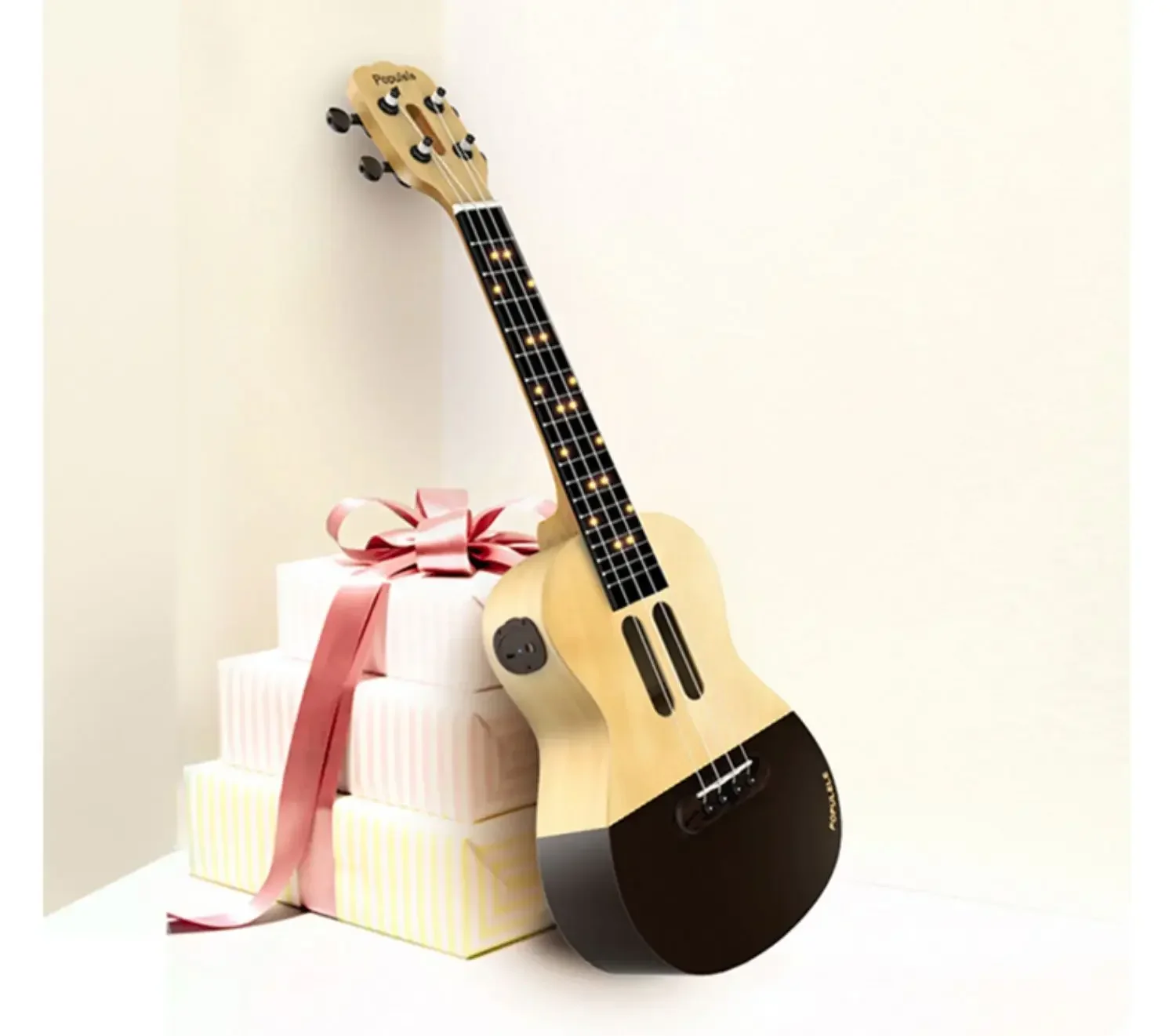 MUSIC PASSWORD 23 Inch Populele Smart Ukulele with APP Controlled LED Light Bluetooth Connect Ukulele Guitar Musical Instrumen