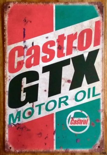 CASTROL MOTOR OIL Retro Man Cave Bar Pub Plaque Party Vintage UK Gift Metal Sign sign