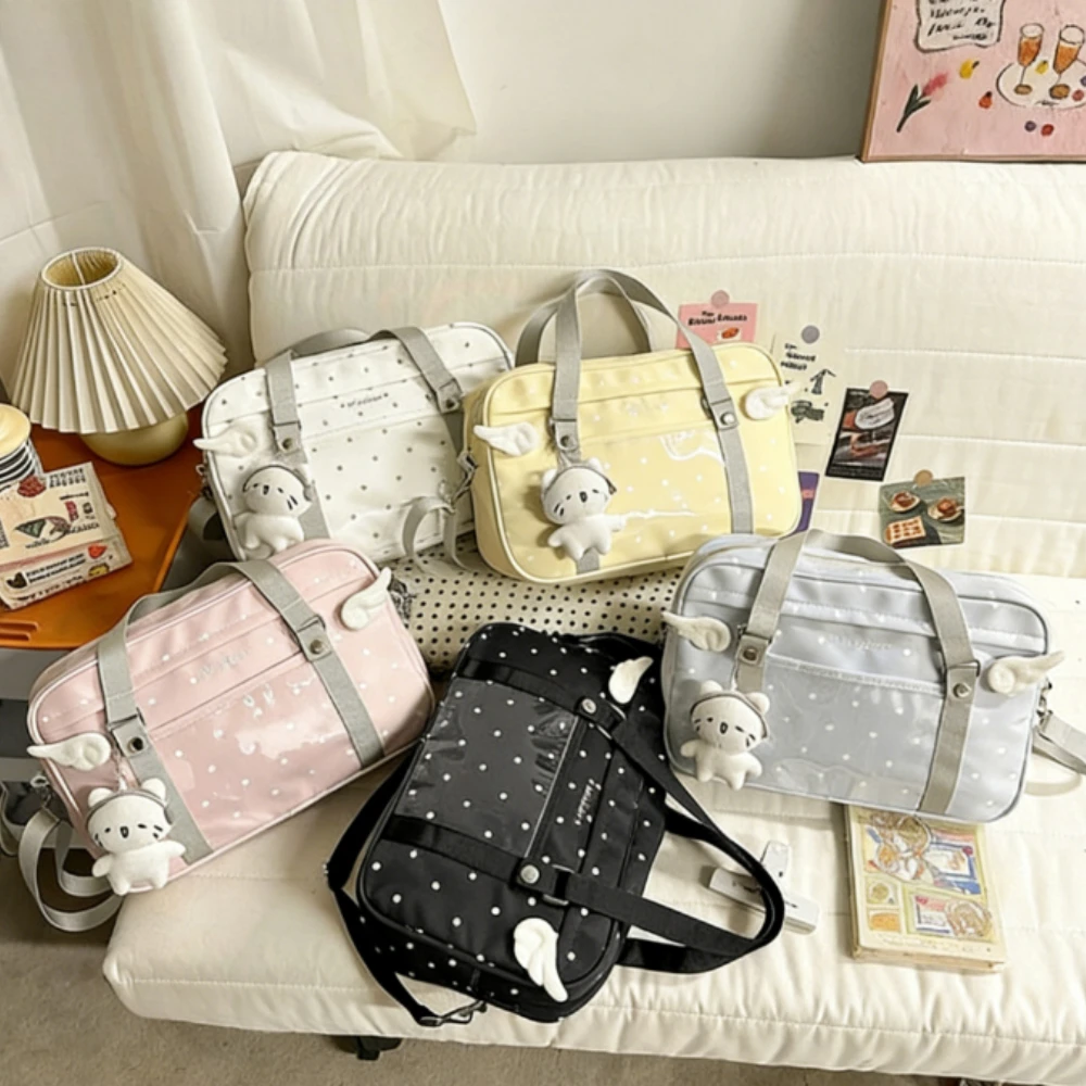 Bolsos de almacenamiento con temática de anime para mujer, bolso cruzado, bolso de hombro de nailon con apertura grande, bolso de viaje juvenil, regalo