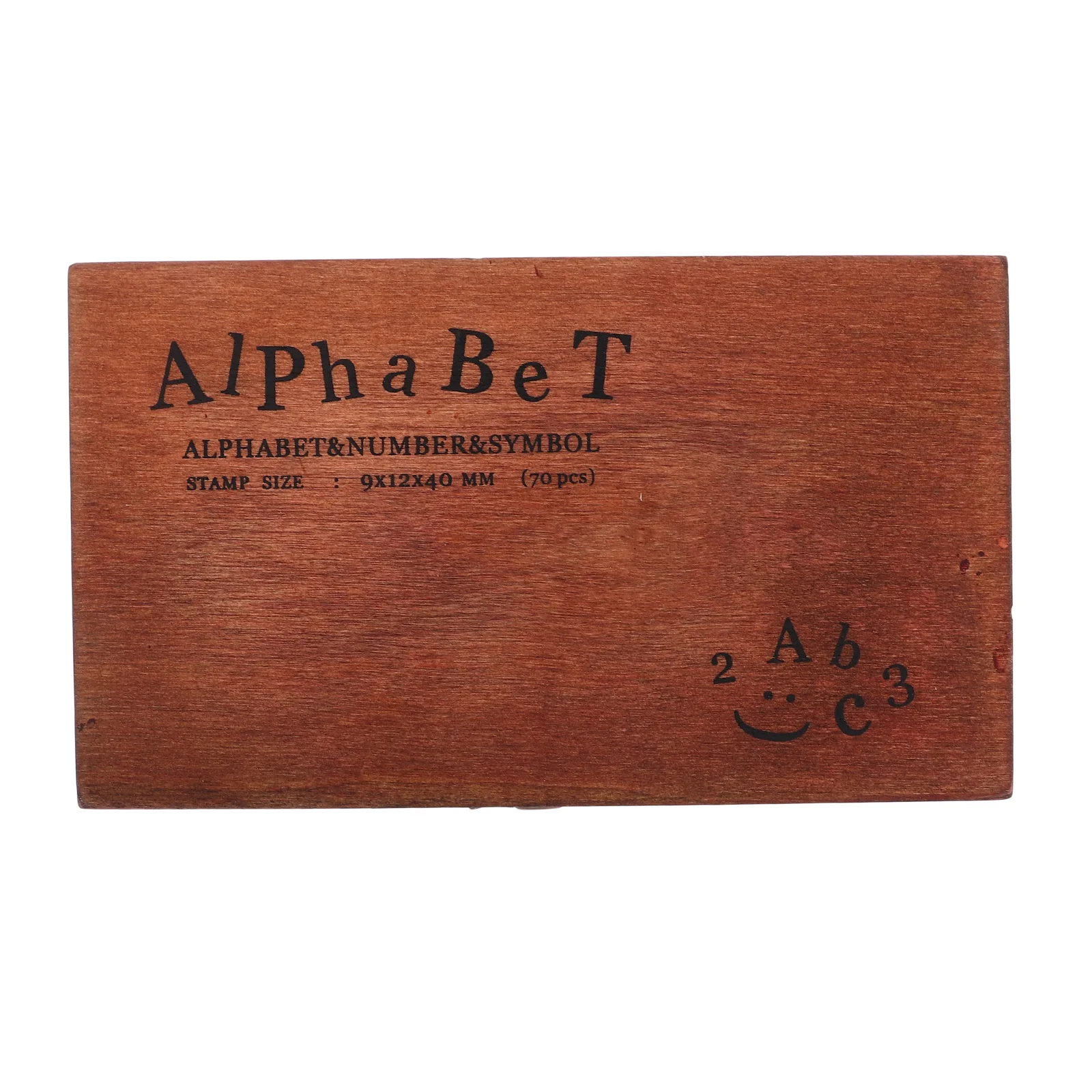

70 Pcs Rubber Stamps Set 26 Letters 10 Numbers 8 Symbols Durable Wooden Box Craft DIY Alphabet Number Seals Storage Container