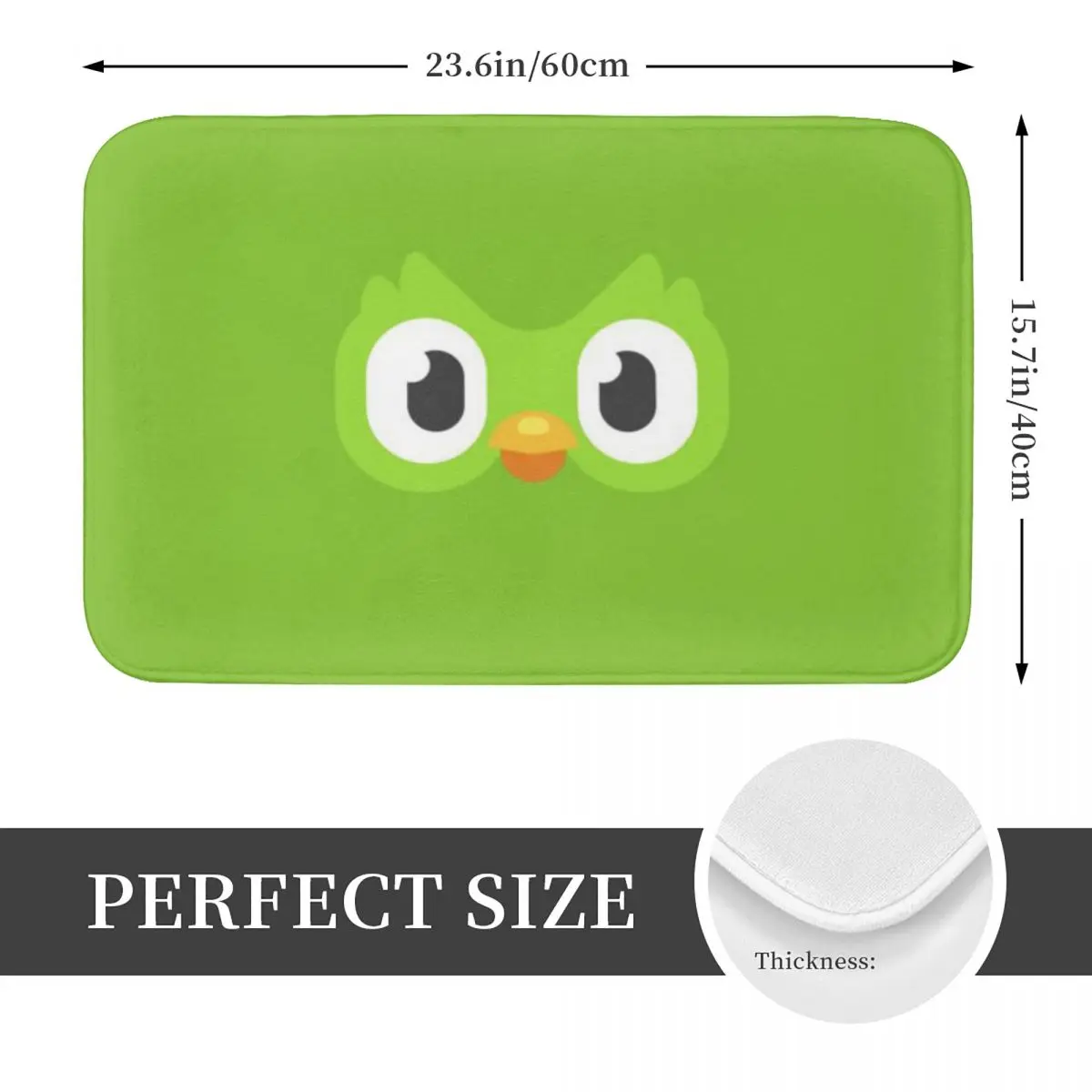 Duolingo Owl Duo Non-slip Doormat Floor Mat Durable Carpet Rug for Kitchen Entrance Home Bedroom Footpad Mats