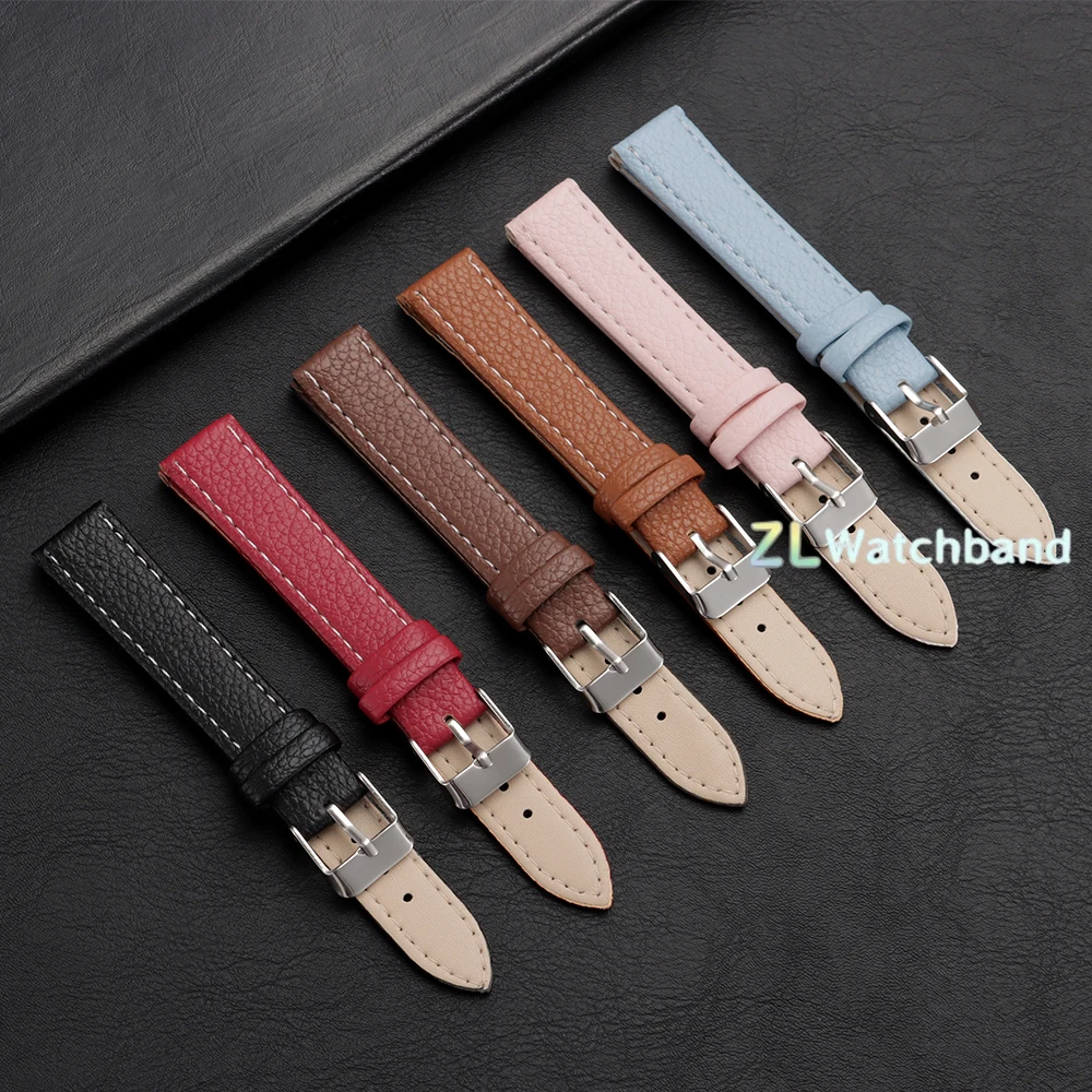 Vintage PU Leather Watch Band 10mm 12mm 14mm 16mm Soft Strap Waterproof Watch Band Universal Men Women Bracelets Accessories