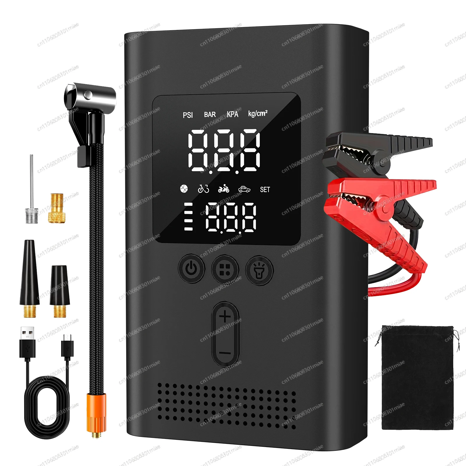1500A Jump Starter Q9L with Air Compressor 150PSI Digital Tire Inflator Car Charger Booster Starting(9.0 Gas/6.5L Diesel)