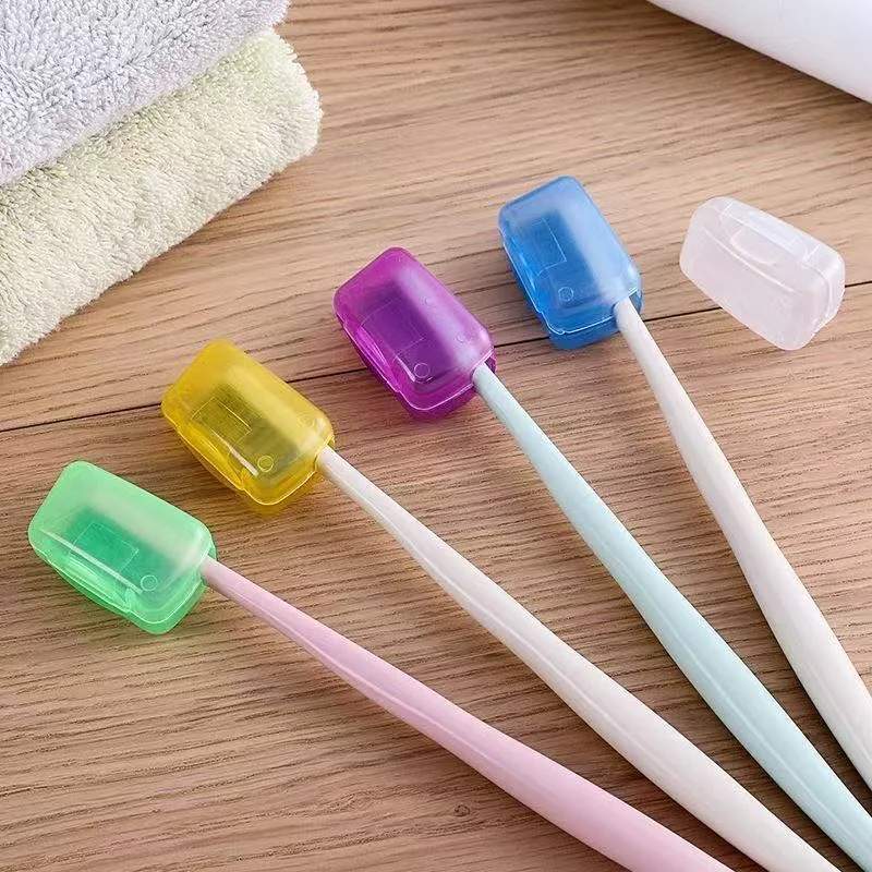 5PCS Random Color Travel Toothbrush Head Cover Toothbrush Head Protector Portable Outdoor Travel Toothbrush Protective Case