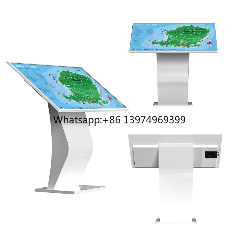 HUSHIDA 21.5 32 43 50 55 65 Inch High Resolution Stand Information Digital Capacitive Touch Screen Kiosk