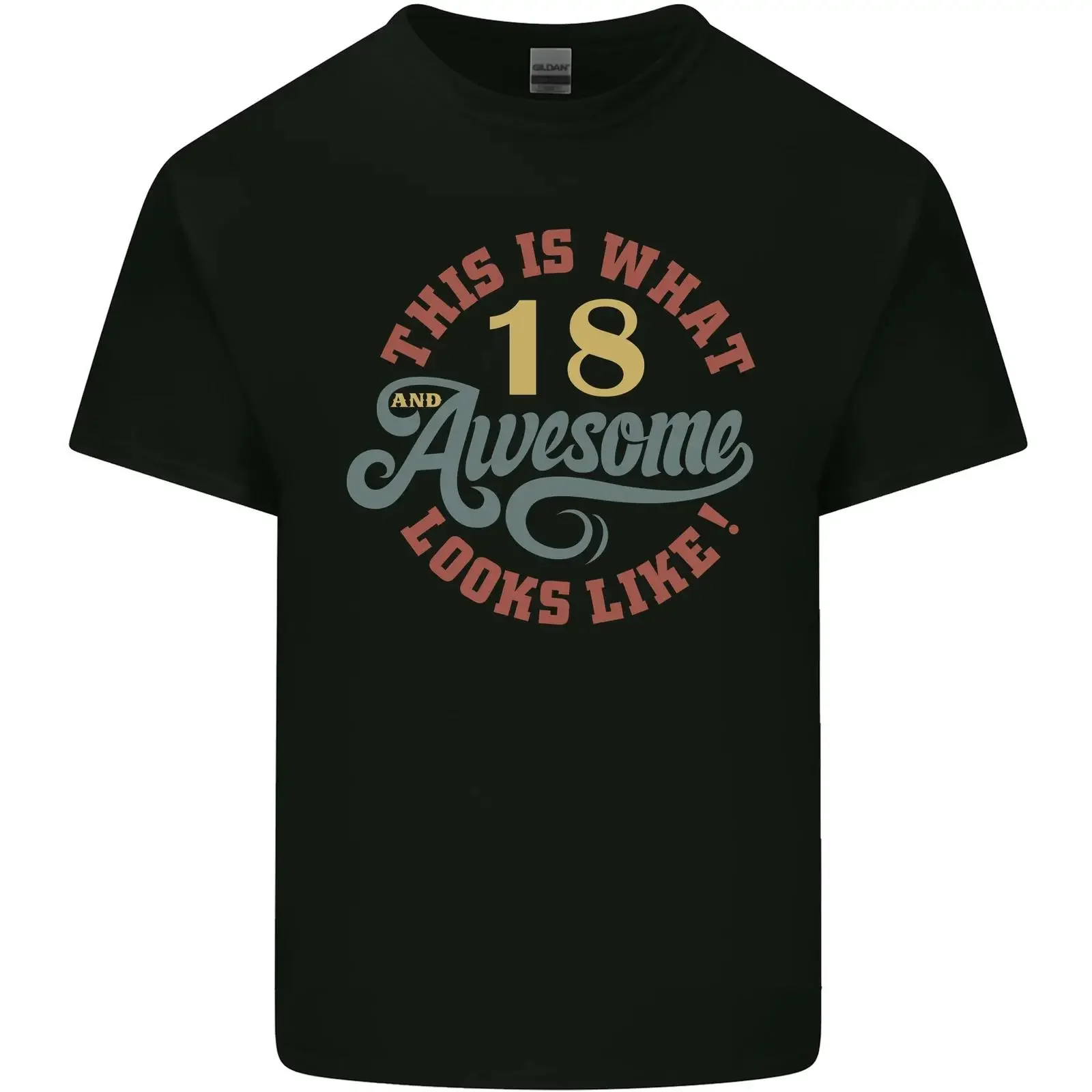18th Birthday 80 Year Old Awesome Looks Like Mens Light Cotton T Shirt vintage Washed Comfortable Soft Breathable Casual