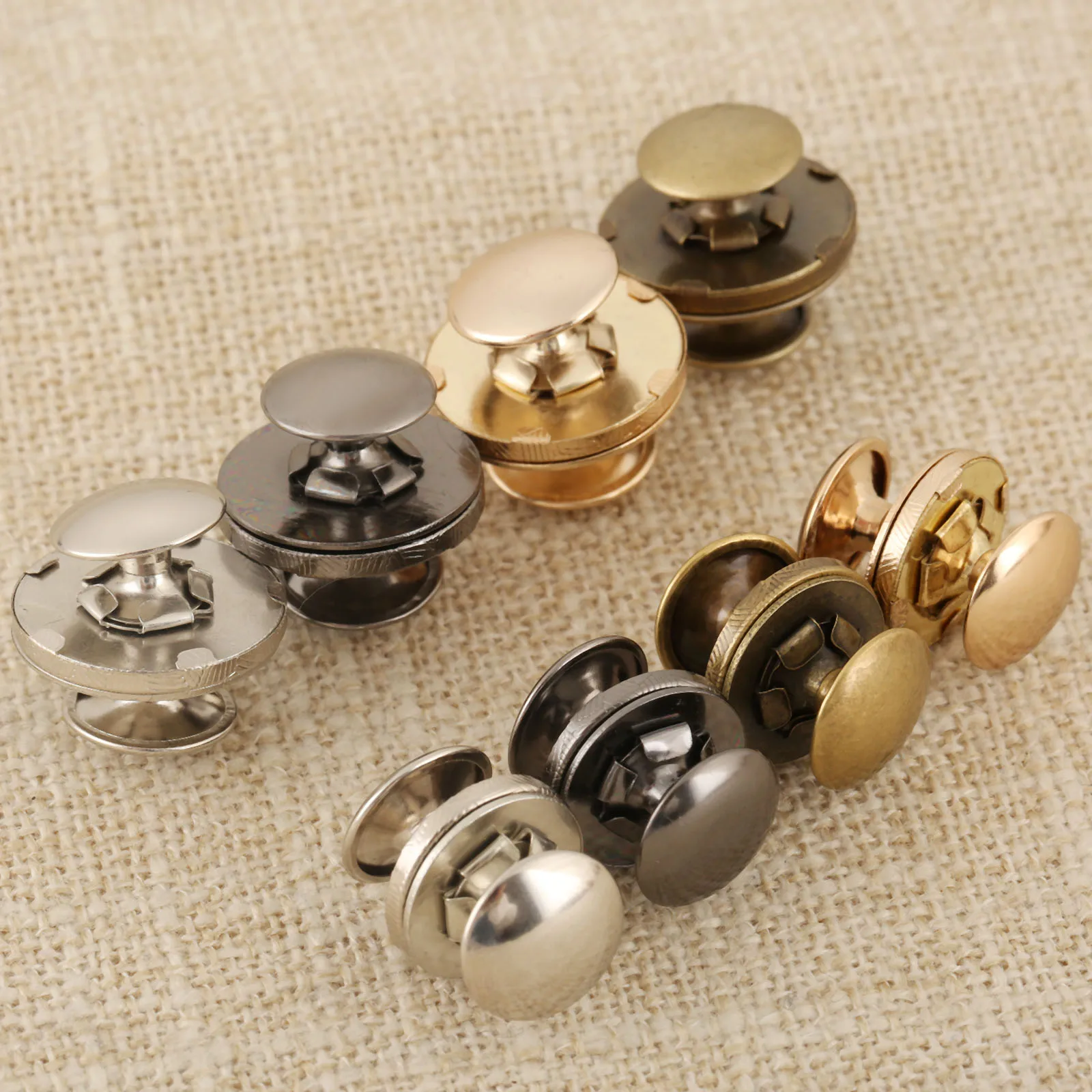 10Pcs Metal Magnetic Snaps Double Rivet Stud Clasps Buttons Fastener Bag Press Buckle Buttons Handbag Purses Clothes DIY 14/18mm