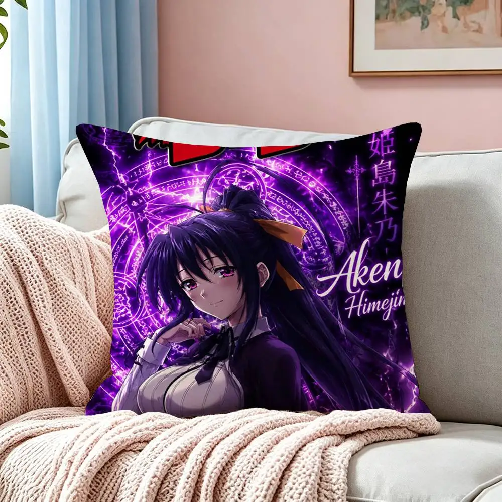 Anime H-High School A-Akeno Himejima  Pillow Case Square Double-Sided Sofa Cushion Cover Bedroom Bedside Pillow