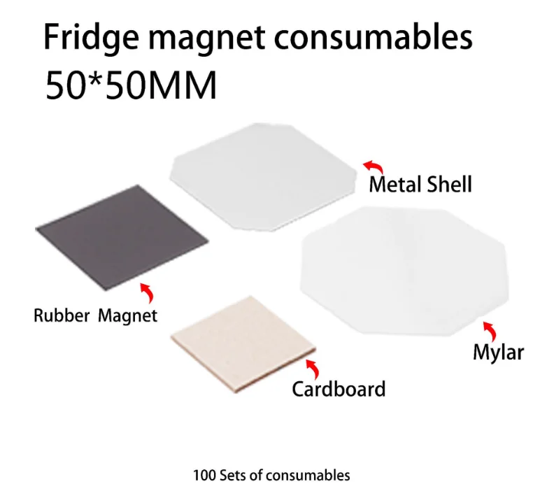Macchina magnetica per frigorifero con foto automatica pneumatica per kit quadrato da 50 * 50 mm