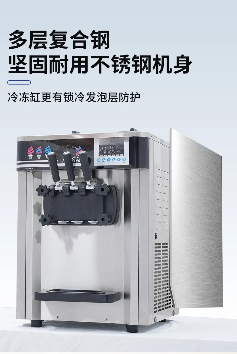 Macchina per gelato verticale da tavolo completamente automatica, macchina per coni