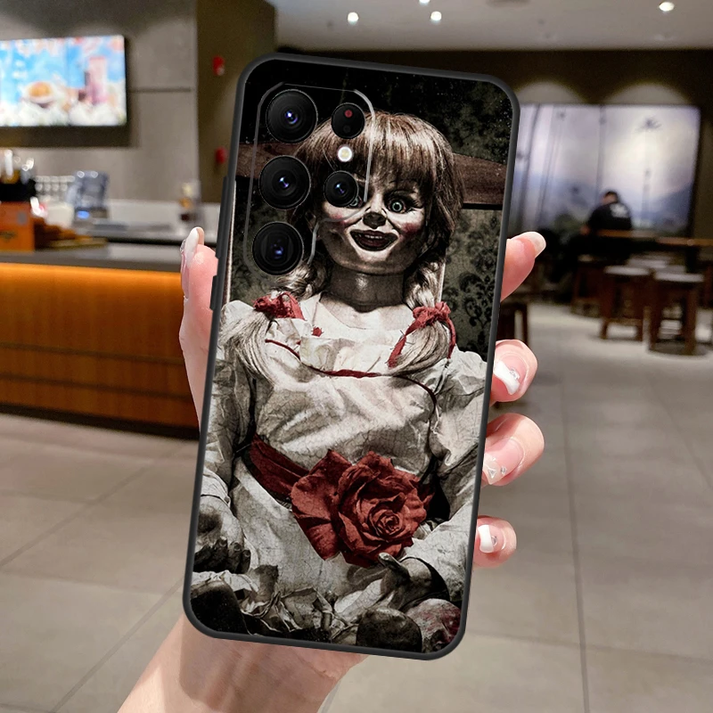 Annabelle film d'horreur coque de téléphone pour Samsung Galaxy S25 S24 S22 S21 Ultra S23 FE S9 S10 S20 Plus S25 FE couverture souple