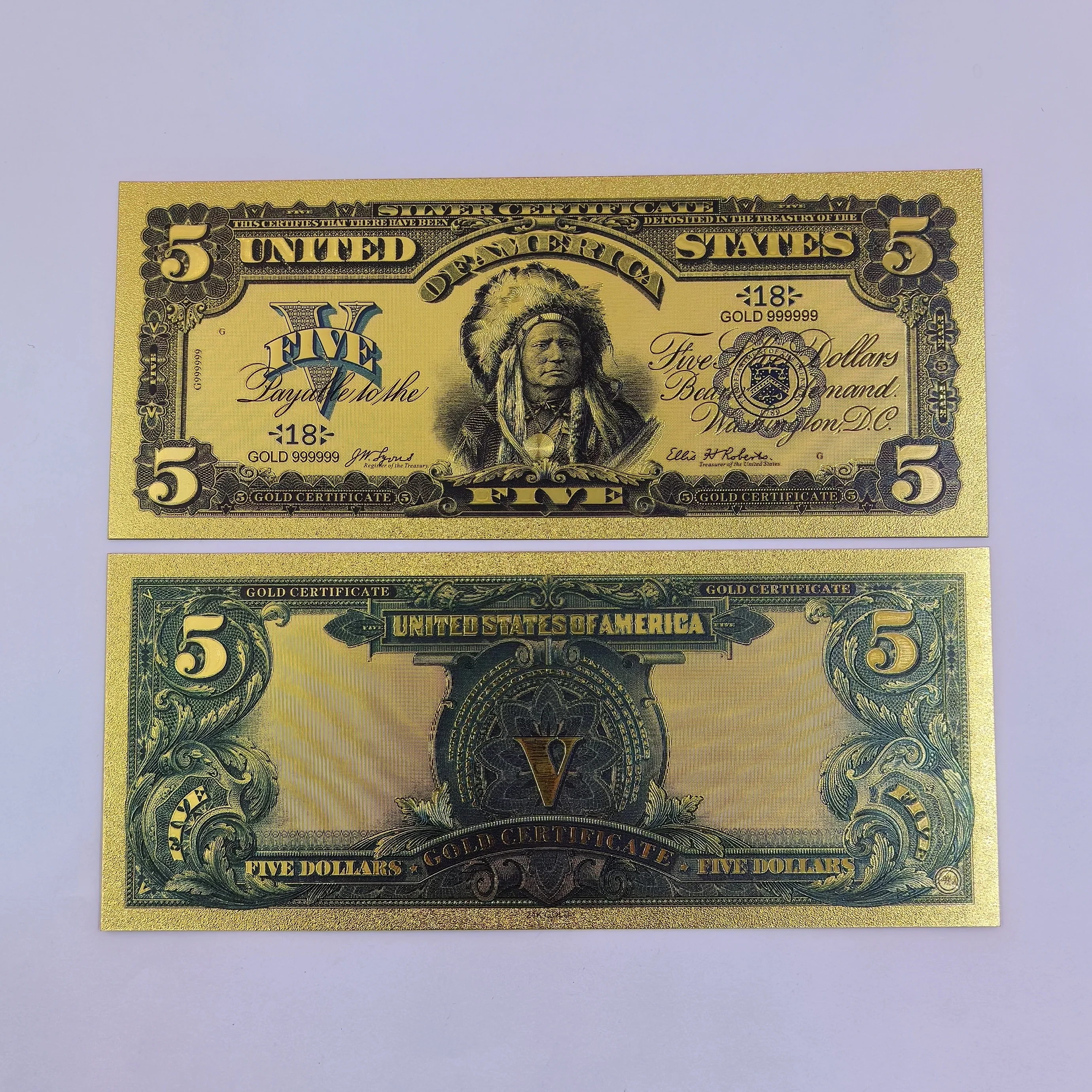 1/10 قطعة الأوراق النقدية الأمريكية 1/2/5 دولار الذهب احباط الأوراق النقدية الولايات المتحدة الفن التذكارية الأوراق النقدية تذكارية الحرف لجمع هدية