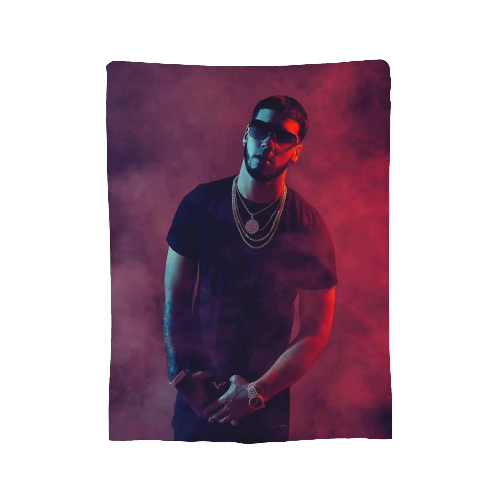 Anuel AA خمر مغني الراب ميرش بطانية سوبر لينة الدافئة رمي البطانيات لغرفة المعيشة 50x60 بوصة متعددة الحجم يلقيات والبطانيات #2