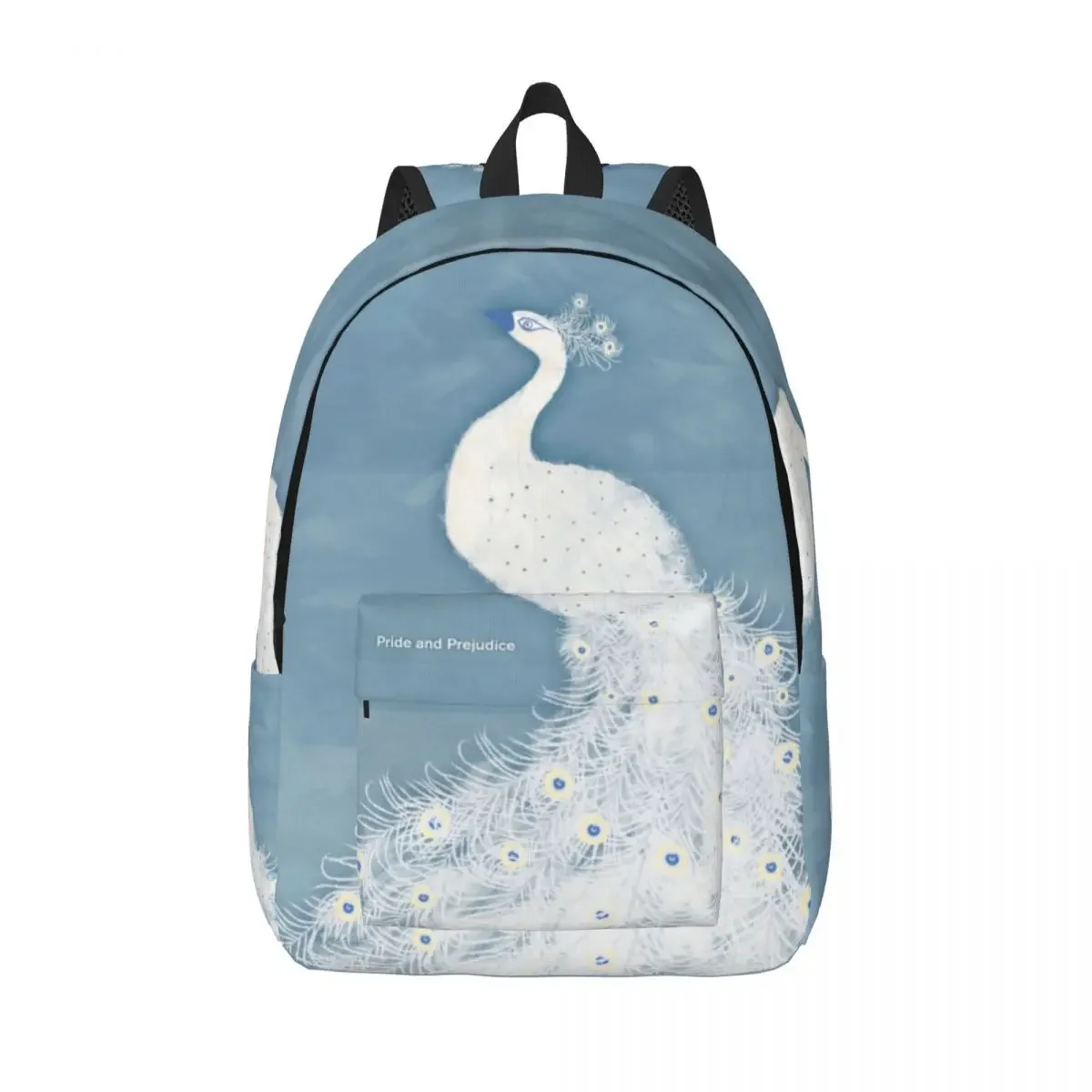 Pride And Prejudice Jane Austen Literary Art Canvas Backpack for Boys Girls Peacock Feather College School Travel Bags Bookbag