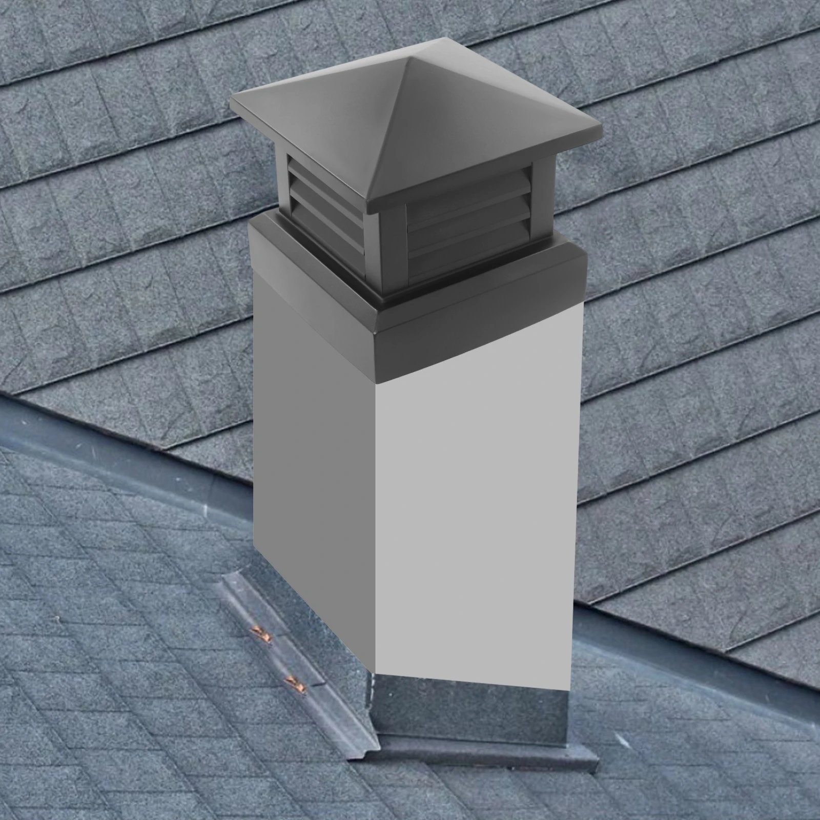 14in X 14in Chimney Cap Square Chimney Cover Ventilation Equipment Rainproof Chimney Cap Corrosion-resistant for Outside