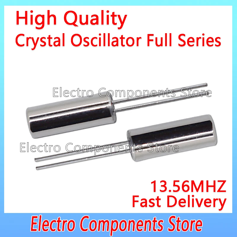 10Pcs Cylindrical Passive Crystal Oscillator Quartz DIP 2Pin Quartz Crystal 3x8 3*8mm 13.56MHz 13.560MHz 308 Resonator DIP-2