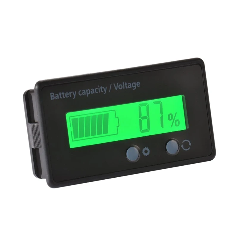 2X LCD Battery Capacity Monitor Gauge Meter,Waterproof 12V/24V/36V/48V Lead Acid Battery Status Indicator