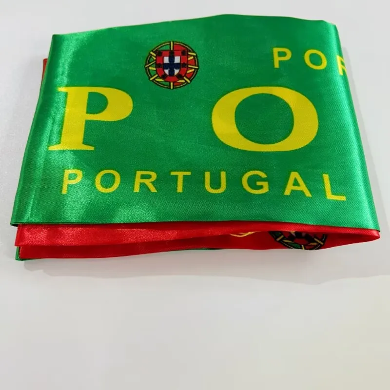 Portugal flag scarf14x130cm double-sided printed polyester polyester fabric football fans Portugal scarf flag banner