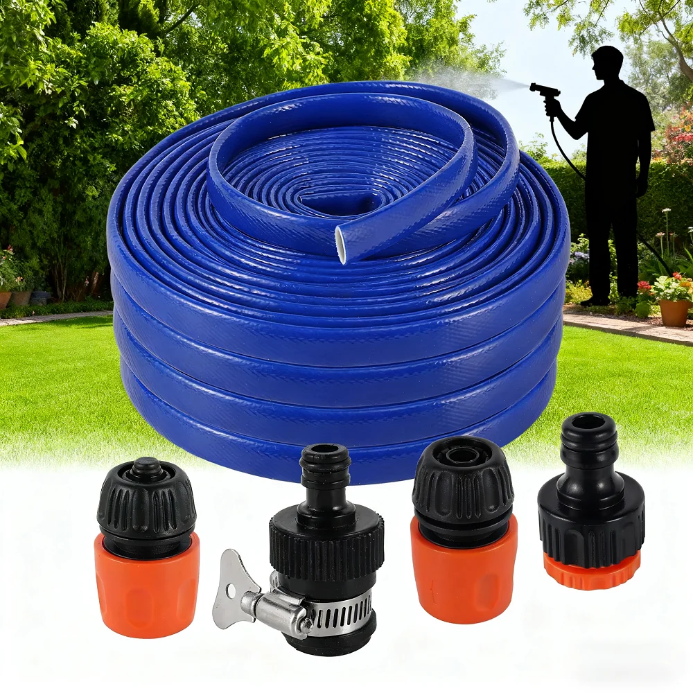 Water Hose Soft PVC Pipe 12x16mm Garden Irrigation Hose Faucet Adapter Quick Connect Car Wash Water Hose Fitting