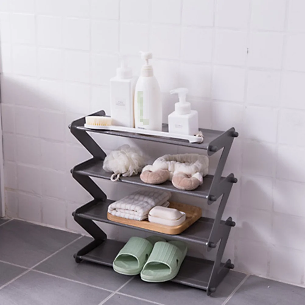

1Pcs Plastic Shoe Storage Rack Layered Shelf Space Saving Organizer for Kitchen Home Office Kitchen Storage Rack