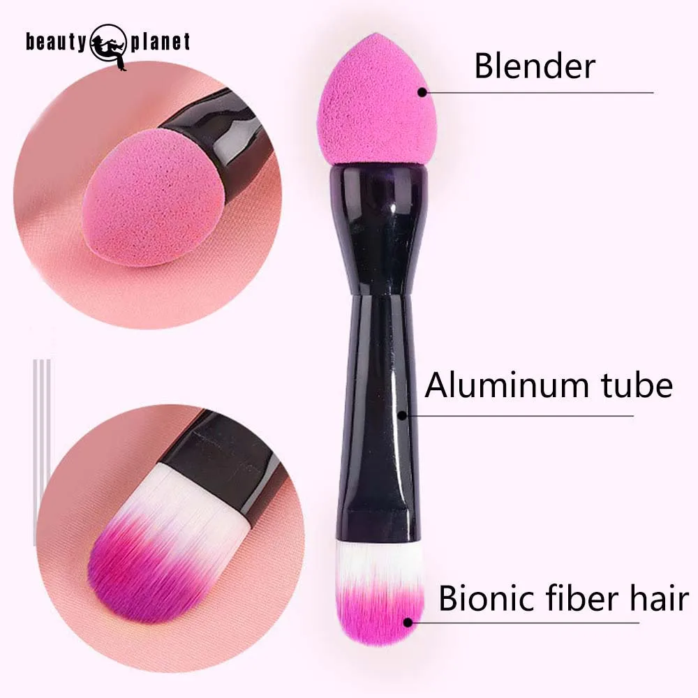 

Beauty Planet 2 In 1 Makeup Sponge Blush Powder Brushes Professional Make Up Cosmetic High Quality Tools Travel Protable