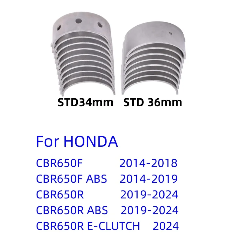 

Motorcycle Parts 36mm Connecting Rod 34mm Crankshaft Main Bearing For HONDA CBR650F CBR650R ABS CBR650 R E-CLUTCH 13313-MW0-00