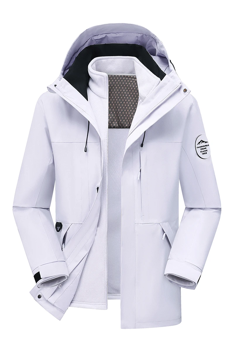 

2025 Casaul Outdoor Hooded Three-in-one Windproof Waterproof Mountaineering Suit Graphene Thermal Jacket