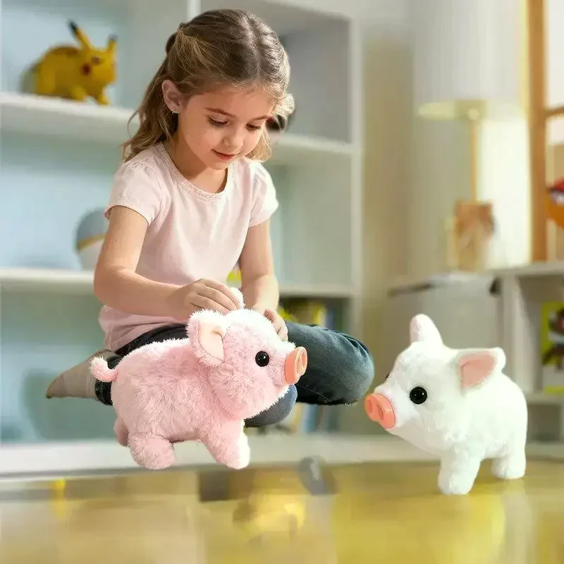 Jouet réaliste en peluche de porcelets électriques simulés, peut marcher des aboiements, jouets électroniques pour animaux de compagnie, cadeaux mignons pour enfants